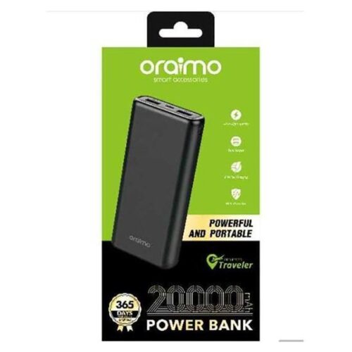 Oraimo Power Bank – OPB-P202D – 20000 mAh – Black